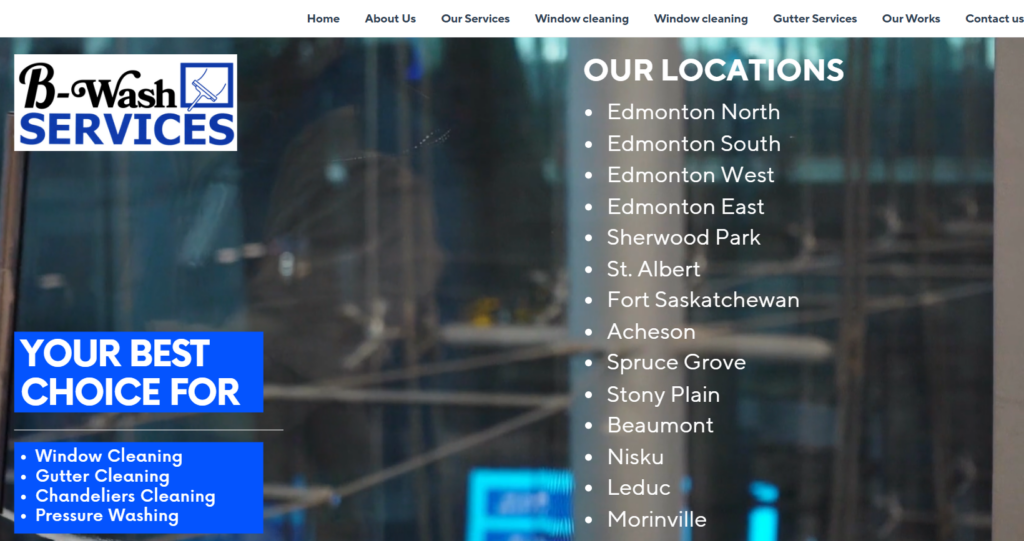 B-Wash Services homepage