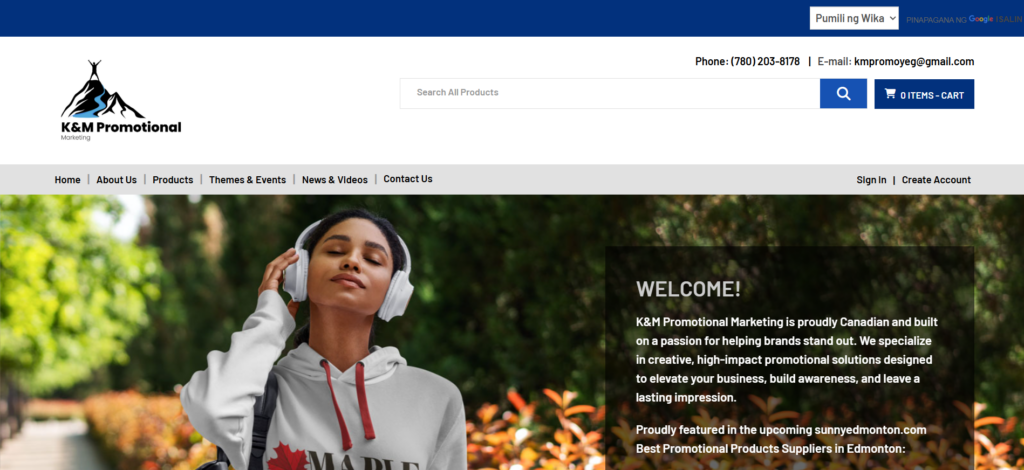 K&M Promotional Marketing homepage