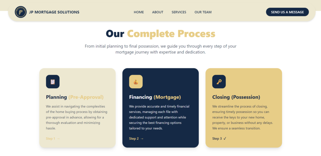 JP Mortgage Solutions homepage