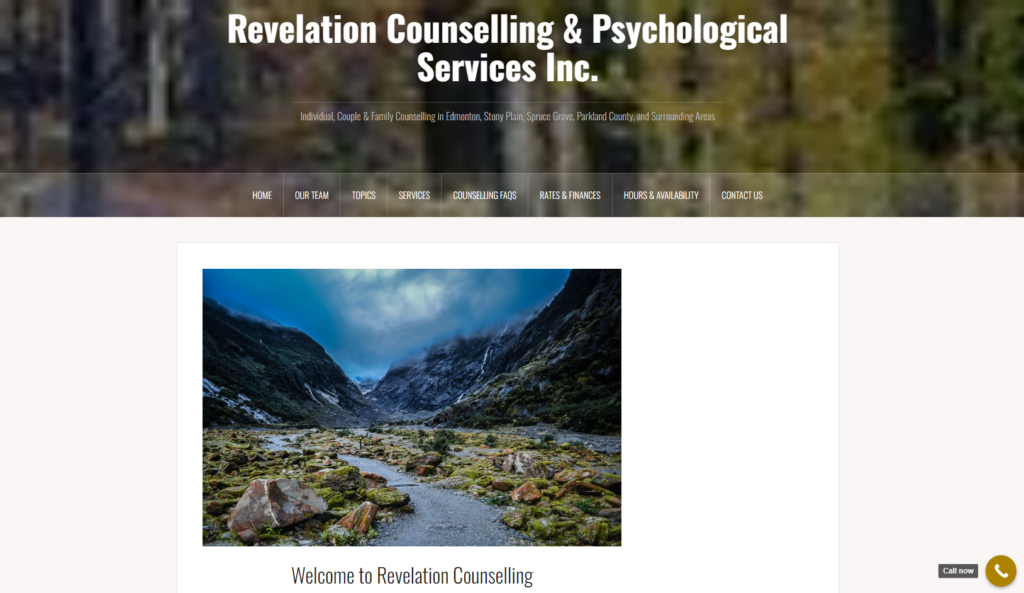 Revelation Counselling & Psychological Services homepage